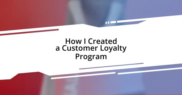 How I Created a Customer Loyalty Program