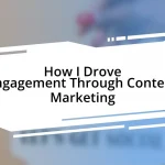 How I Drove Engagement Through Content Marketing