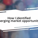 How I identified emerging market opportunities