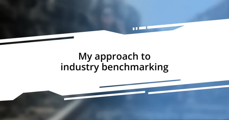 My approach to industry benchmarking