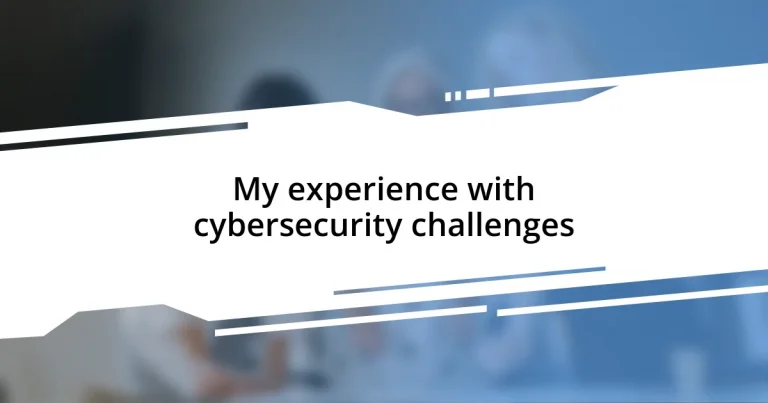 My experience with cybersecurity challenges